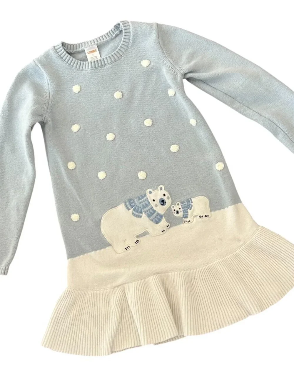 Gymboree Girls' Polar Bear Peplum Sweater Dress Size 8